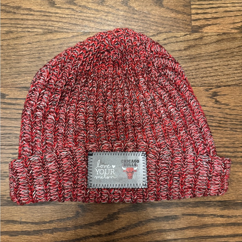 Chicago Bulls x Love Your Melon Beanie Red Knit Cuffed Hat NBA Licensed